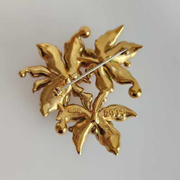 LOT OF VINTAGE CHRISTMAS BROOCHES: BUTLER, D'ORLAN AND UNSIGNED AVON SET - Picture 4 of 10